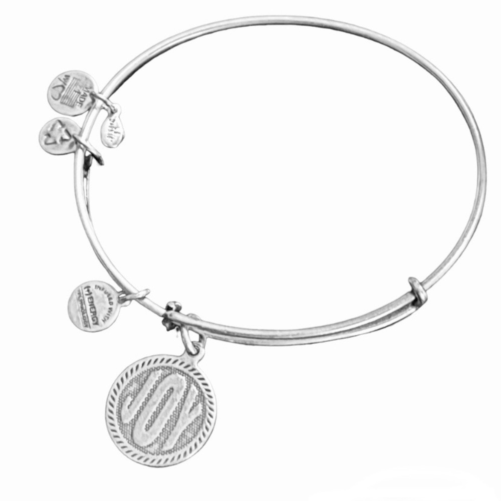 Alex and Ani Joy Silver Charm Bangle